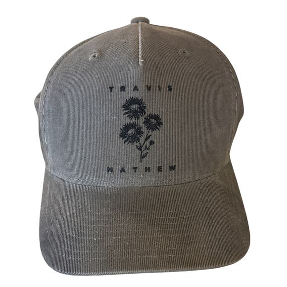 Travis Mathew Charcoal Cap with Floral Design - Picture 1 of 4
